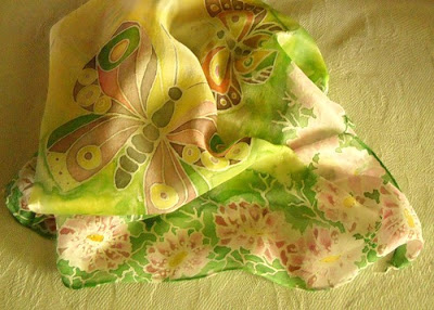 рисуване върху коприна